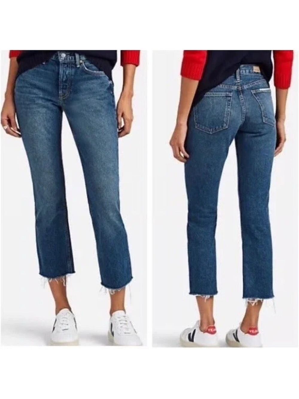 GRLFRND Cropped Blue Jeans